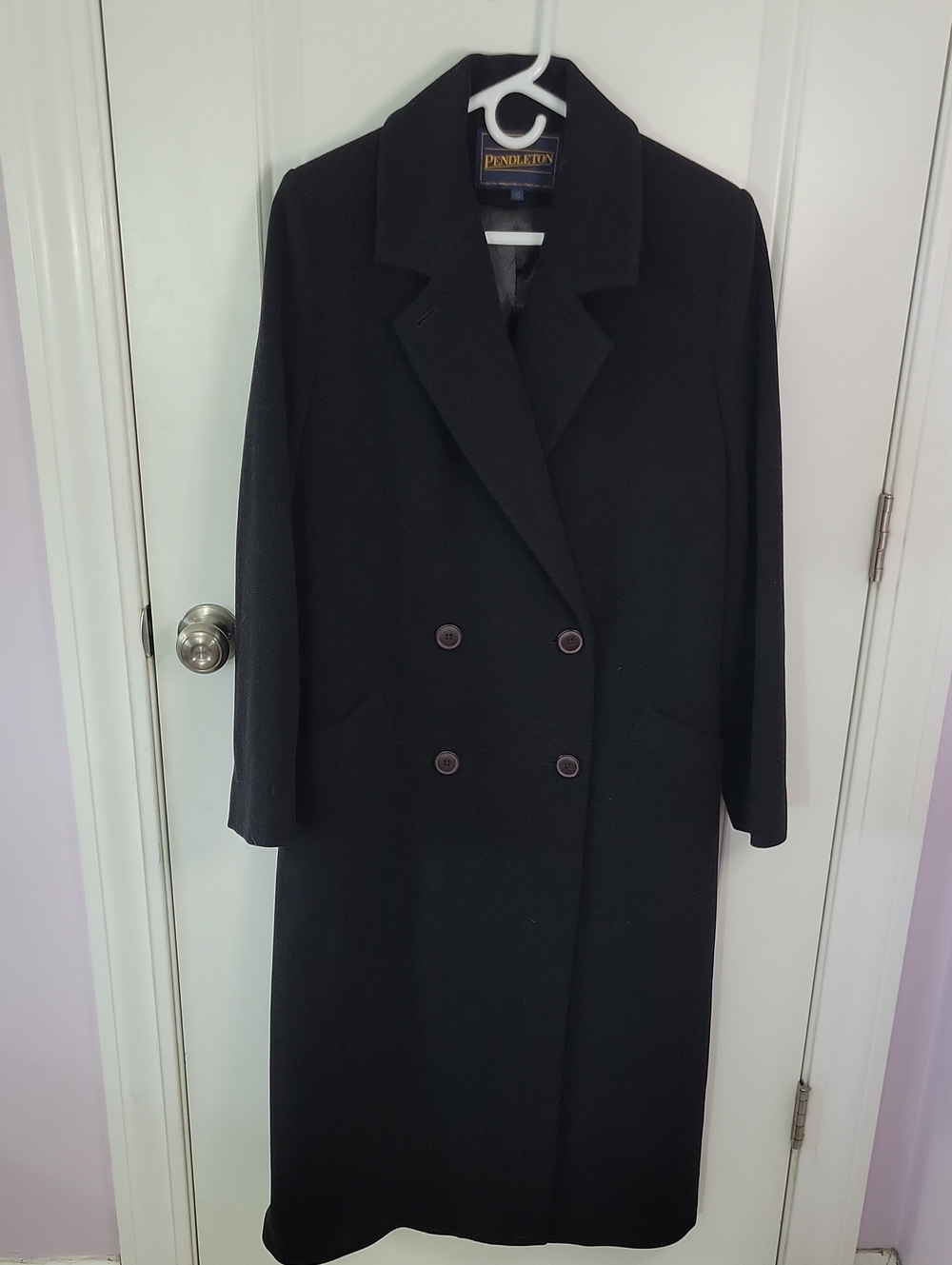 Pendleton Double Breasted Long Wool Cashmere Blend Coat - Picture 3 of 7